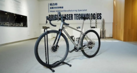Fully 3D printed titanium alloy bicycle frame. Photo via BLT.
