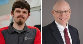 AMUG has awarded scholarships to Alex Campbell (left), an aerospace engineering student at Ohio State University, and Phil Rufe, Assistant Professor in the School of Engineering at Eastern Michigan University. Photos via AMUG.
