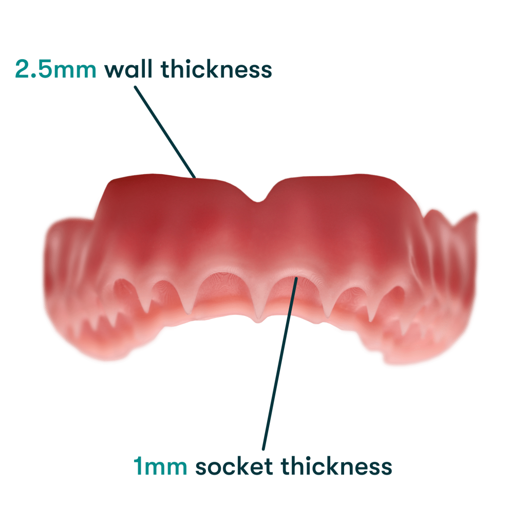 Flexcera Base Ultra+ can be used to 3D print thin and durable denture components. Image via Desktop Health