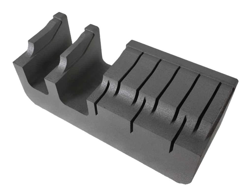 This slide was used as part of a large injection mold molding a transportation trim component. Photo via General Pattern.