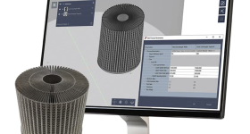 Velo3D Flow Developer user interface and 3D printed part. Image via Velo3D.
