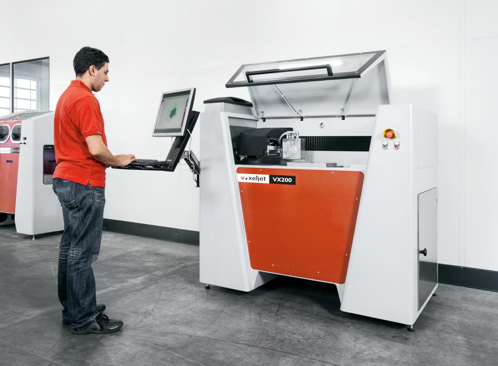 voxeljet VX200 binder jet 3D printer. Photo via voxeljet.