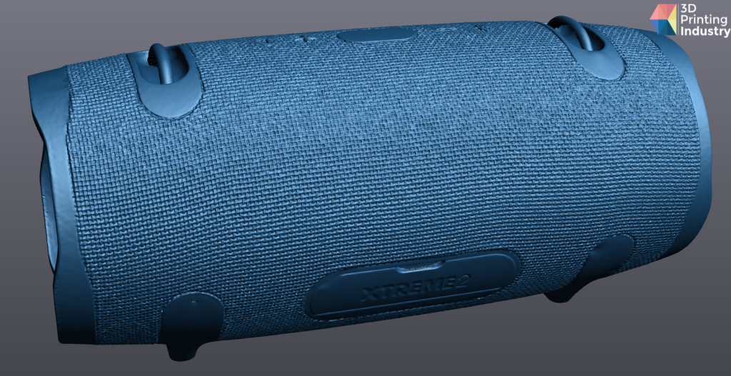 Bluetooth speaker scan results and scanned object. Images and photos by 3D Printing Industry