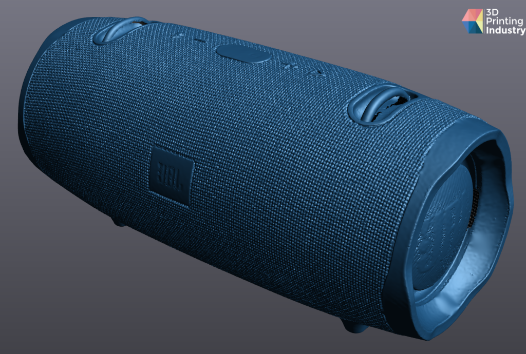Bluetooth speaker scan results and scanned object. Images and photos by 3D Printing Industry.