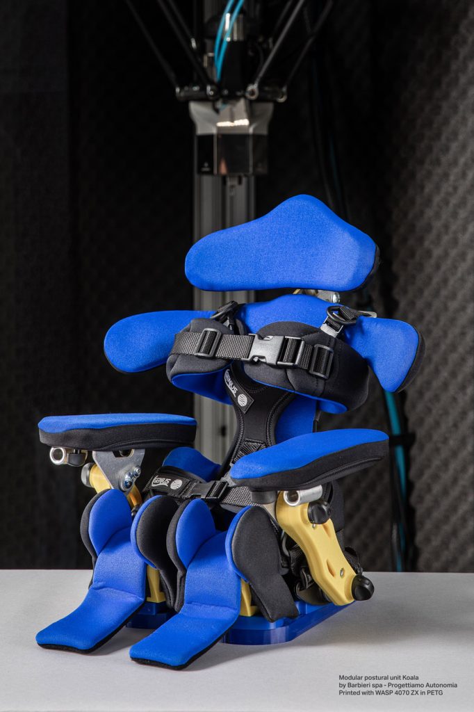 3D printed Koala modular postural unit. Photo via WASP.