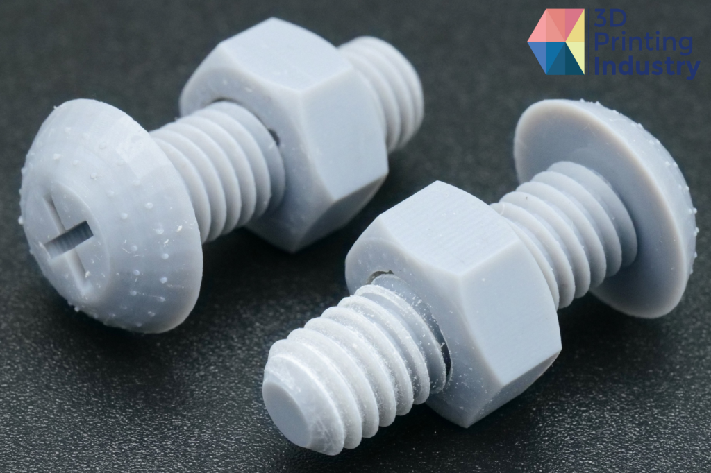 3D printed nut and bolt model. Photos by 3D Printing Industry.