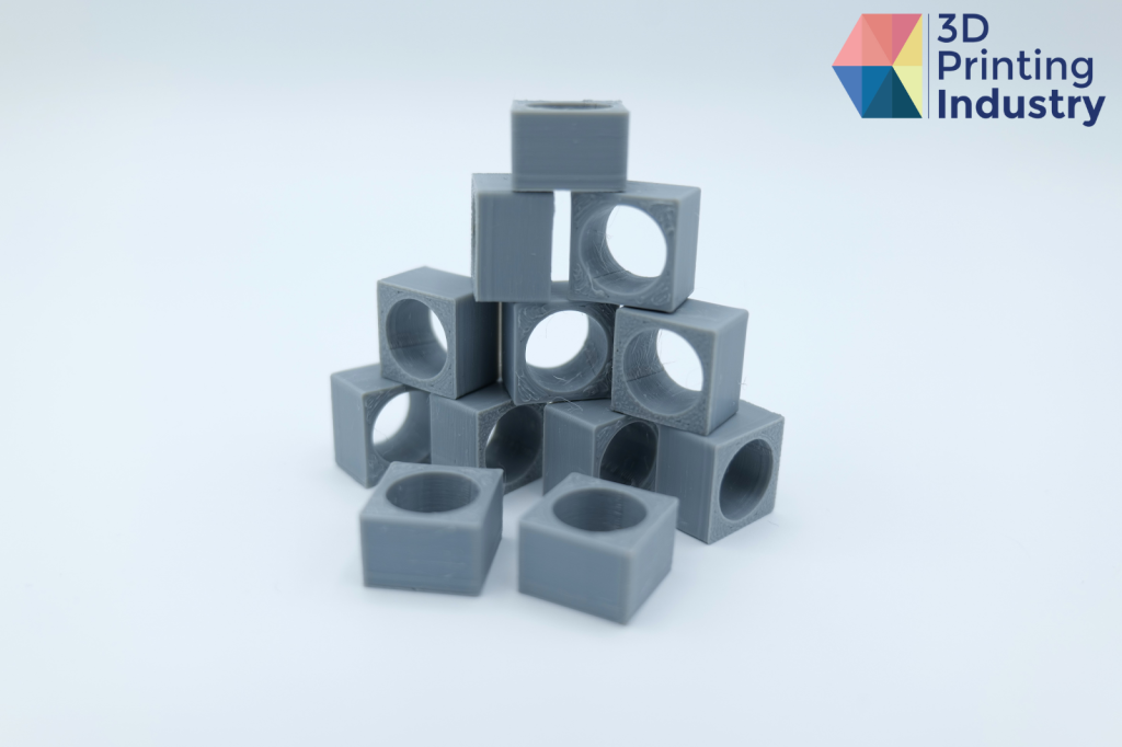 Kobra 2 Max 3D printed repeatability test parts. Photos by 3D Printing Industry.