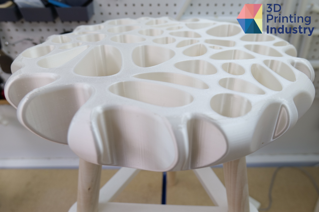 Kobra 2 Max 3D printed stool. Photos by 3D Printing Industry.