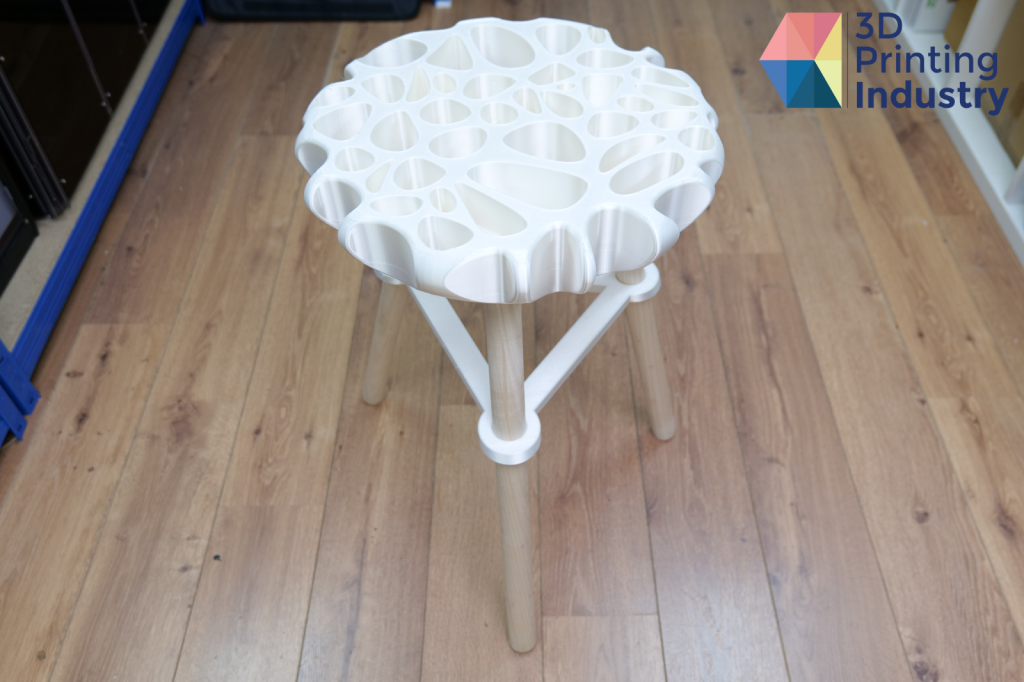 Kobra 2 Max 3D printed stool. Photos by 3D Printing Industry