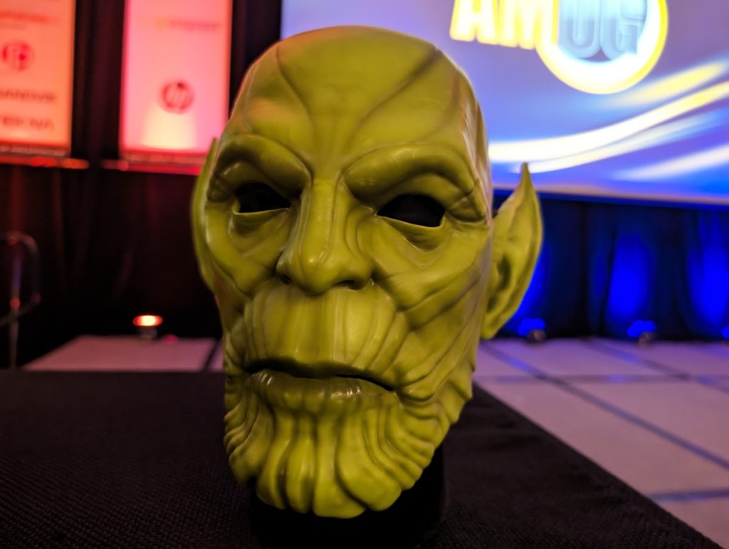 A Skrull mask made for the launch of Marvel's Secret Invasion. Photo by Michael Petch