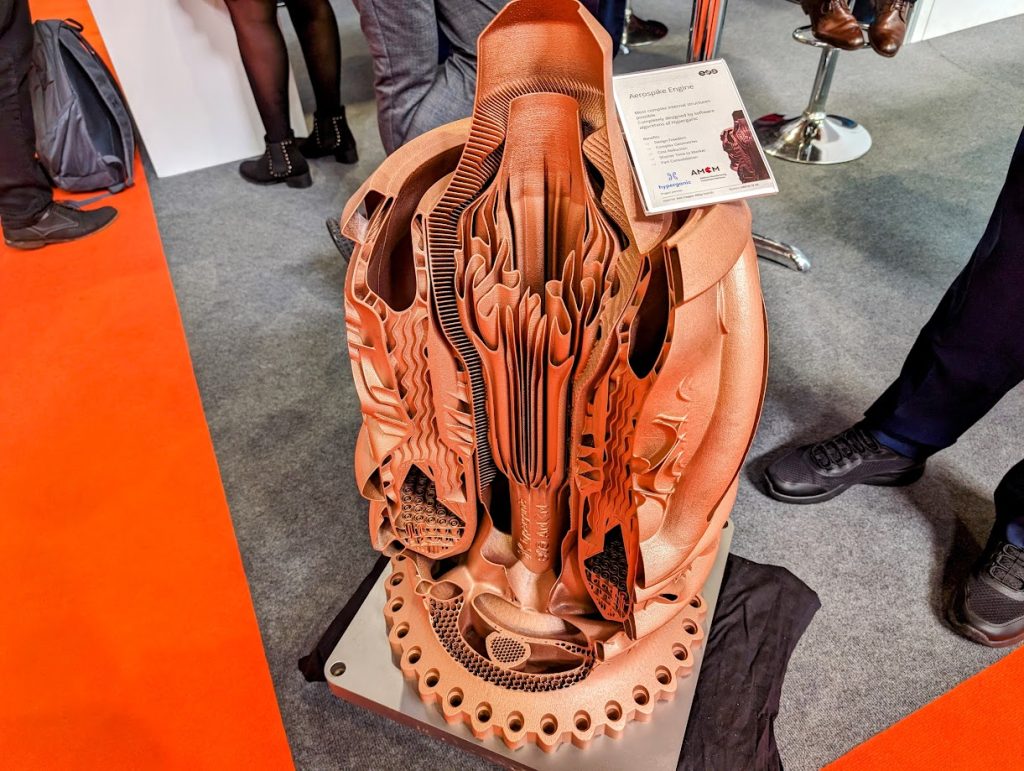 AM Aerospike Engine by AMCM and Hyperganic. Photo by Michael Petch.