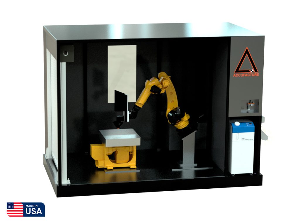 Inside the Alchemist 1 metal additive manufacturing workcell. Image via Accufacture.