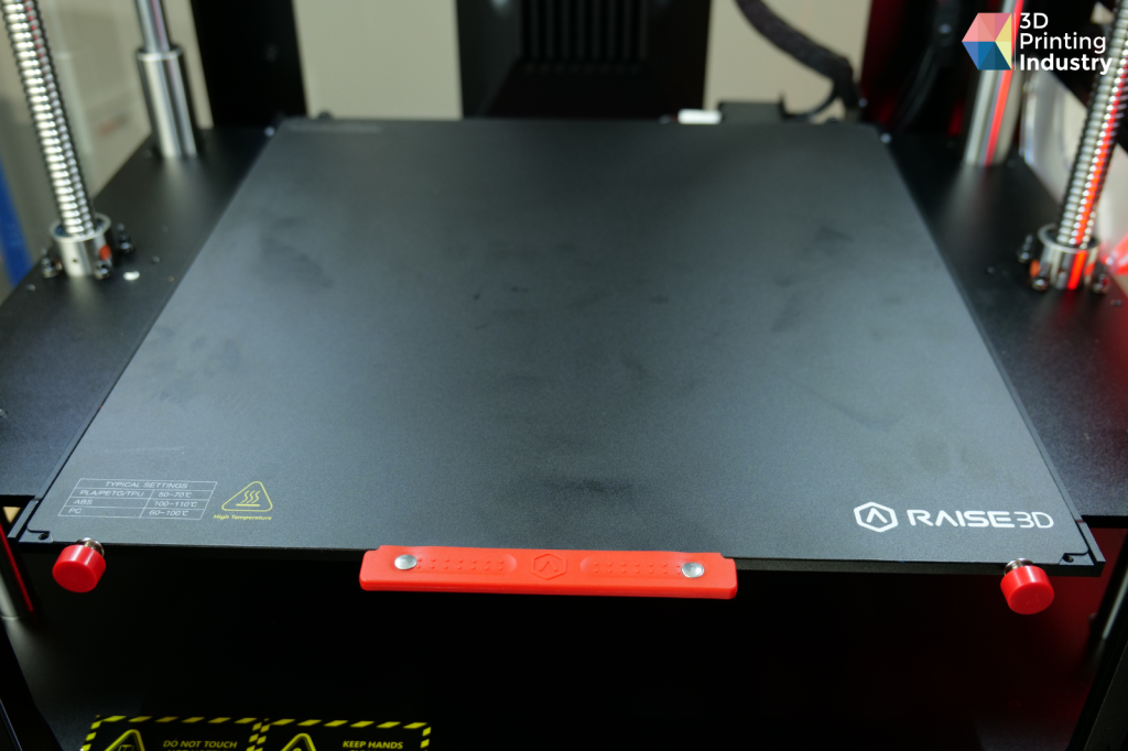 The Pro3’s print bed. Photo by 3D Printing Industry.