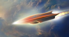 Artistic render of a hypersonic weapon. Image via Aerojet Rocketdyne.