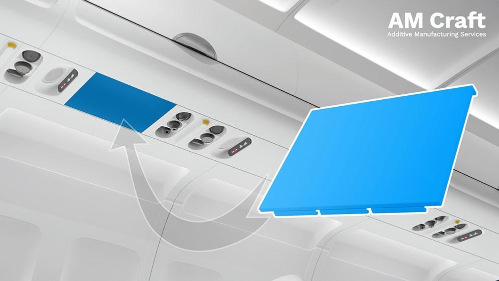 AM Craft is producing 3D printed blanking panels for Finnair. Image via AM Craft.