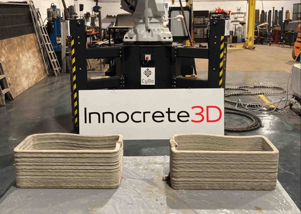 Innocrete3D debuts 3D construction printing offering in the UK, as a reseller and adopter of CyBe Construction's technology. Photo via CyBe Construction.
