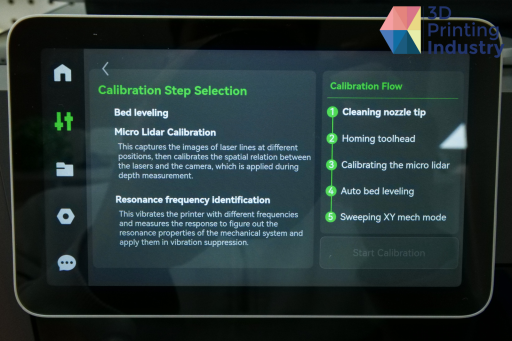 Bambu Lab X1E calibration interface. Photos by 3D Printing Industry