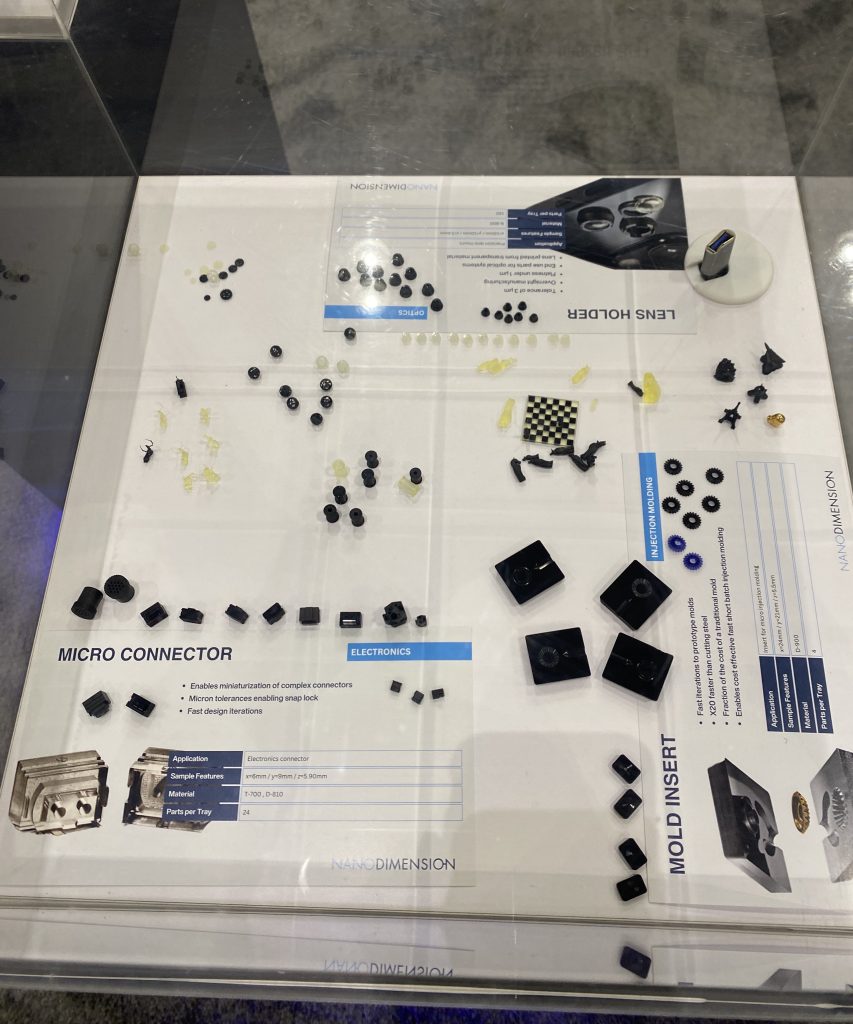 Nano Dimension 3D printed electronics components at RAPID + TCT 2024. Photo by 3D Printing Industry.