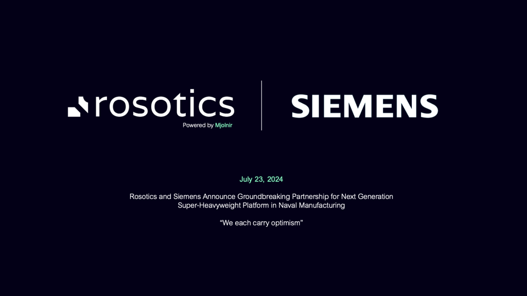 Rosotics and Siemens new partnership banner. Image via Rosotics.