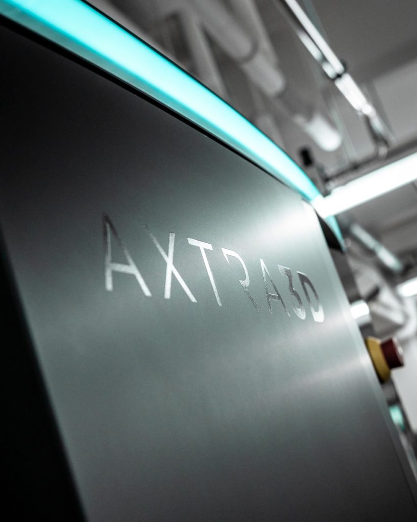 Close-up of an Axtra3D 3D printer. Photo via Axtra3D.