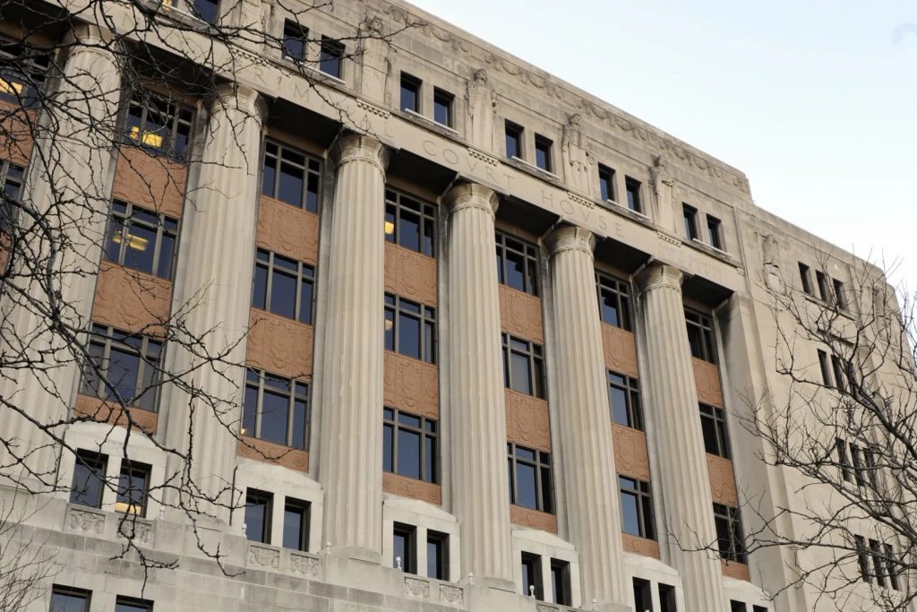 Cook County Circuit Court's Leighton criminal courthouse. Photo via Chicago Sun-Times.