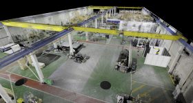 Digital replica of Hexagon's automated solutions factory in Vittoria, Spain - providing up-to-date visualisation and measurements to plan use of space and machinery installations. Image via Hexagon.