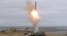 A conventionally configured ground-launched cruise missile is launched by the U.S. Department of Defense (DOD) during a test. Photo via Reuters.