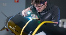 An engineer working on the new Mako missile. Photo via Lockheed Martin.