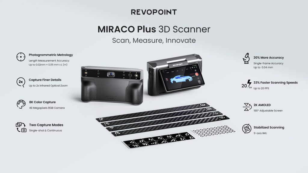 The Revopoint MIRACO Plus 3D Scanner offers precision, innovation, and speed in one device. Image via Revopoint.