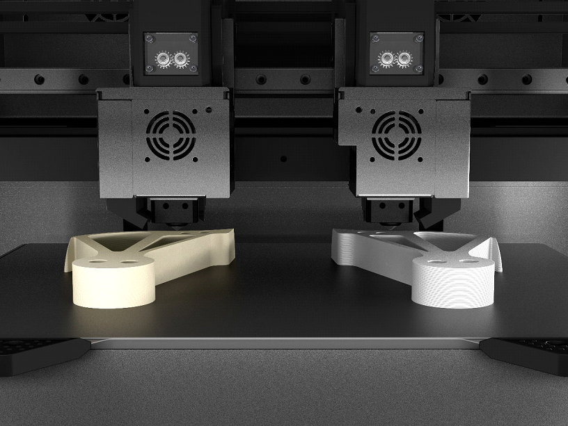 The IDEX system of INTAMSYS FUNMAT PRO 310 NEO. Photo via INTAMSYS.