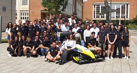 The MoRe Modena Racing team with the M24-LH race car. Photo via CRP Technology