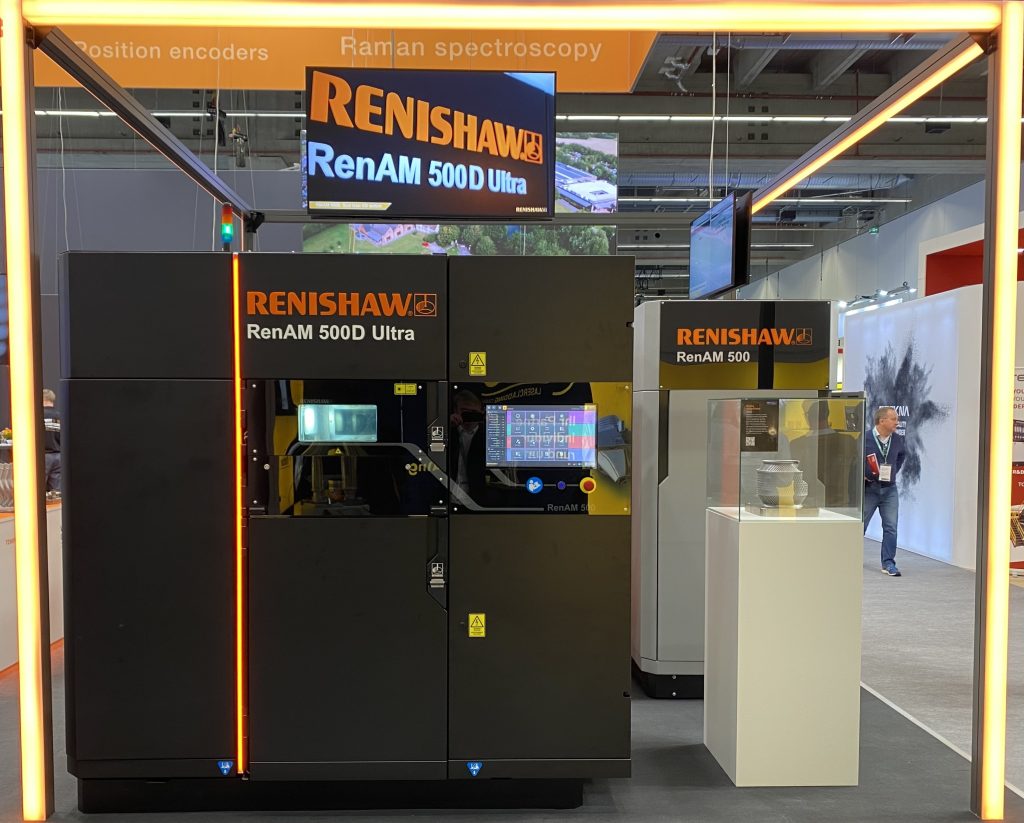 The new RenAM 500D Ultra 3D printer from Renishaw at Formnext 2024. Photo by 3D Printing Industry.