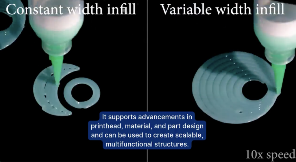 3D printing with G-Code on the left and T-Code on the right. Photo via Johns Hopkins University.