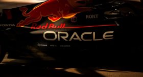 Close-up of Oracle Red Bull Racing's new F1 car, featuring the Hexagon logo. Image via Hexagon.