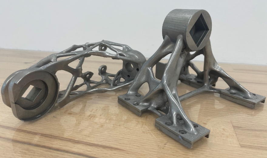 Metal 3D printed parts post-processed using CNC machining. Image via Autodesk.