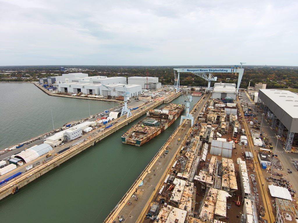 The USS Enterprise (CVN 80) under construction. Photo via HII.