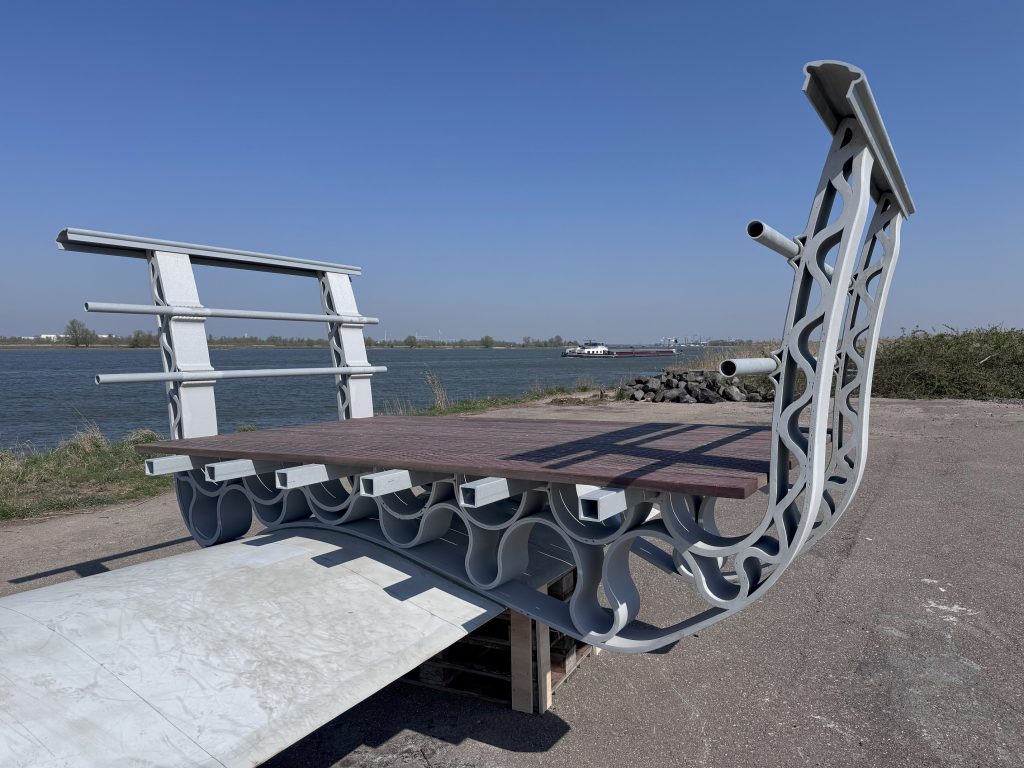 Modular deck with printed shanks and recycled components. Photo via Poly Products.