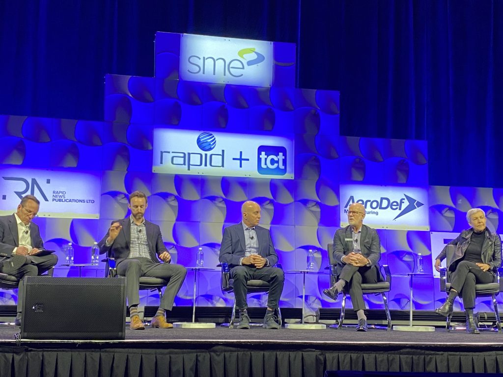 The executive perspectives panel on day one of RAPID + TCT 2025. Photo by 3D Printing Industry.