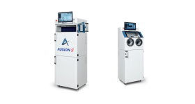 The Fusion S LPBF printer (left) paired with its integrated powder handling system. Image via ADDiTEC.