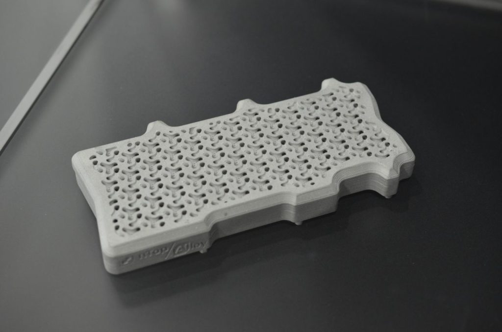 The 3D printed aluminum cold plate. Photo via nTop.