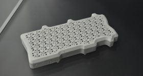 The 3D printed aluminum cold plate. Photo via nTop.