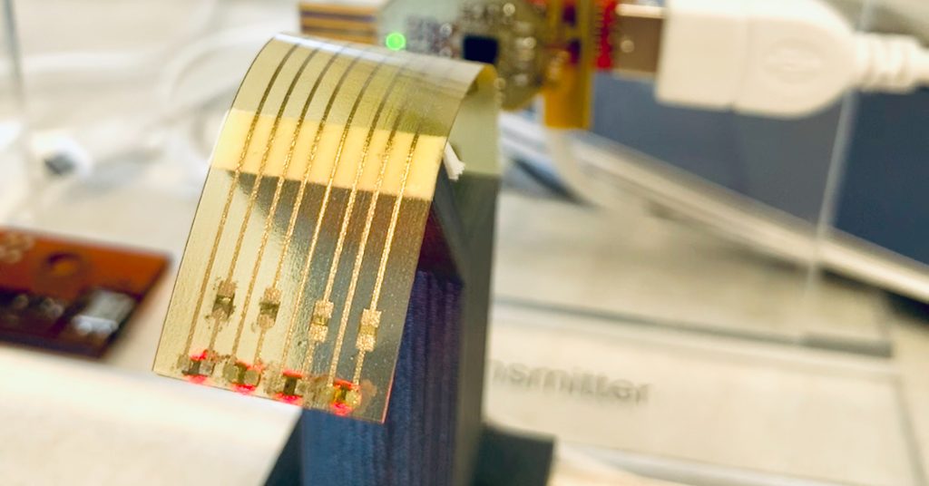 A Nano Dimension 3D Printed Flexible Circuit. Photo via Nano Dimension
