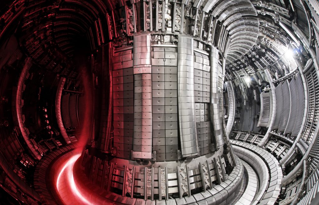 JET interior with super imposed plasma. Image via UK Atomic Energy Authority.