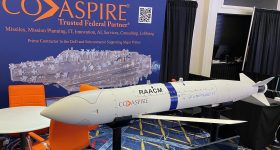 Rapidly Adaptable Affordable Cruise Missile (RAACM) on display. Photo via CoAspire.