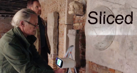 Expedition Unknown uses Artec Leo’s wireless scanning to verify a sarcophagus believed to be linked to Alexander the Great. Photo via Discovery Channel.