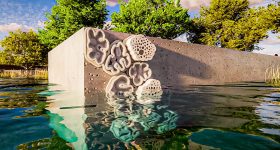 Rendering of BIOCAP tiles installed along a seawall at Morningside Park in Miami. Photo via Sara Pezeshk.