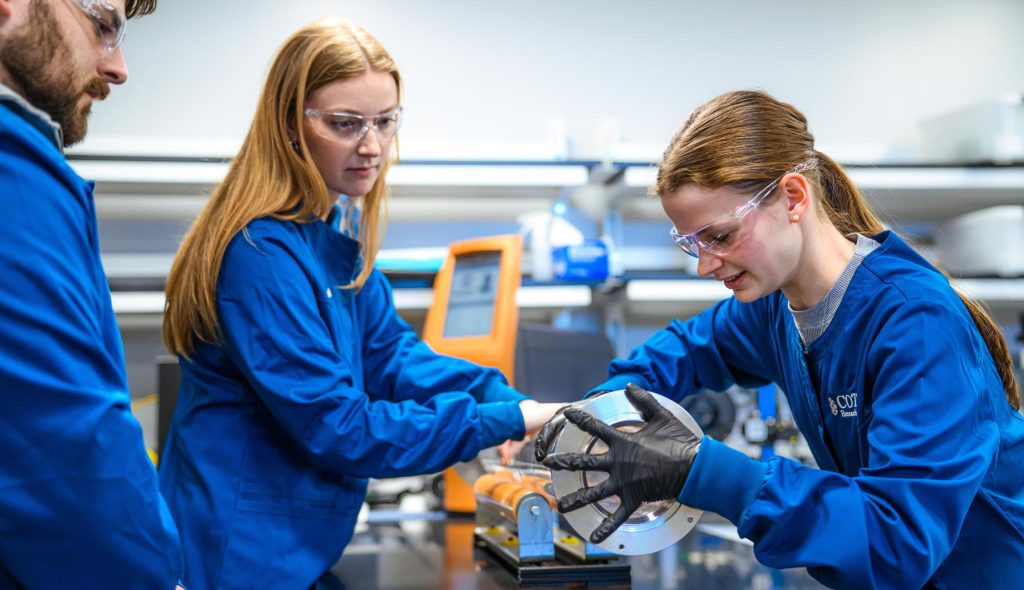 Worcester Polytechnic Institute working on the Rubble to Rockets project. Photo via Worcester Polytechnic Institute.
