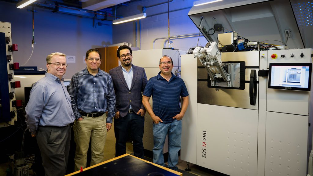 Dr. Ibrahim Karaman, Dr. Alaa Elwany, Dr. Mohsen Taheri Andani and Dr. Raymundo Arroyave. Photo via Texas A&M Engineering