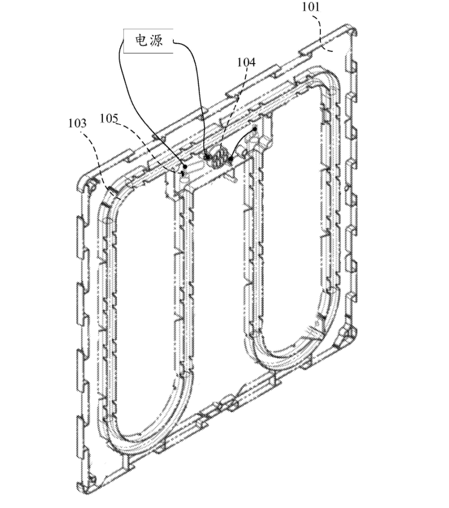 Schematic diagram of the structure of the heatbed design. Image via the World Intellectual Property Organization (WIPO).