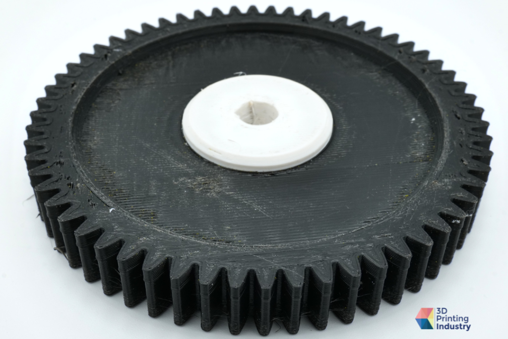3D printed multi-material gear. Photo by 3D Printing Industry.